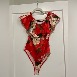 Floral off the shoulder bodysuit